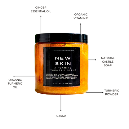 NEW SKIN, A FOAMING TURMERIC SCRUB