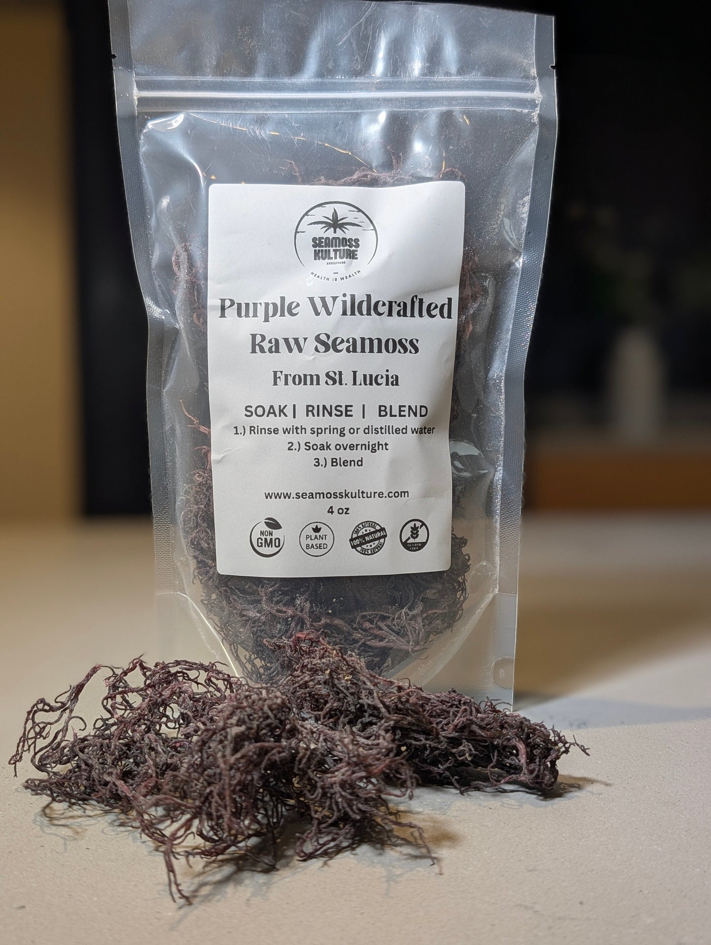 Premium Purple Wildcrafted Raw Sun dried Sea Moss