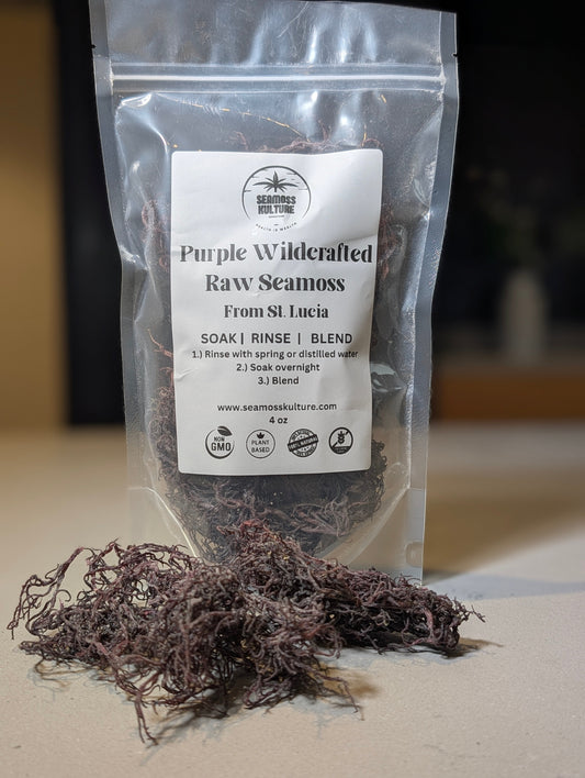 Premium Purple Wildcrafted Raw Sun dried Sea Moss