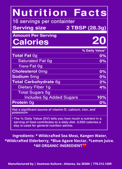 Premium Elderberry Sea Moss Gel