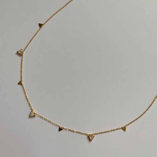 Satellite Necklace - Triangle Stones